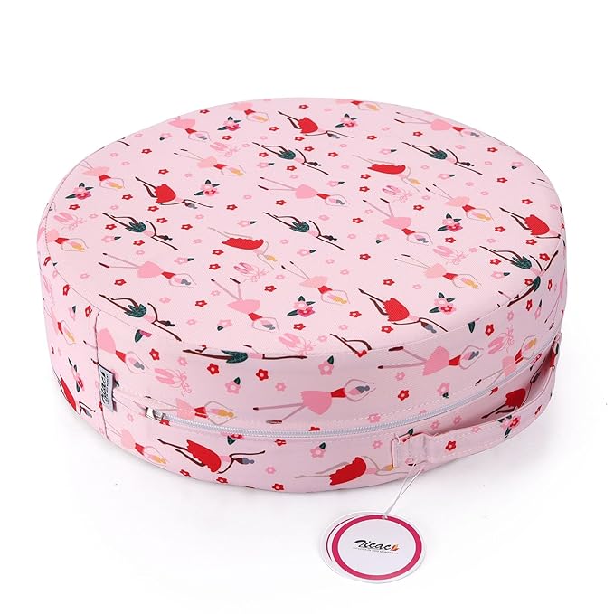 Zicac Portable Seat Cushion Washable with Non-Slip Bottom, Detachable Strong Support Cushion for Toddler Kids Baby Infant (Pink Girl)