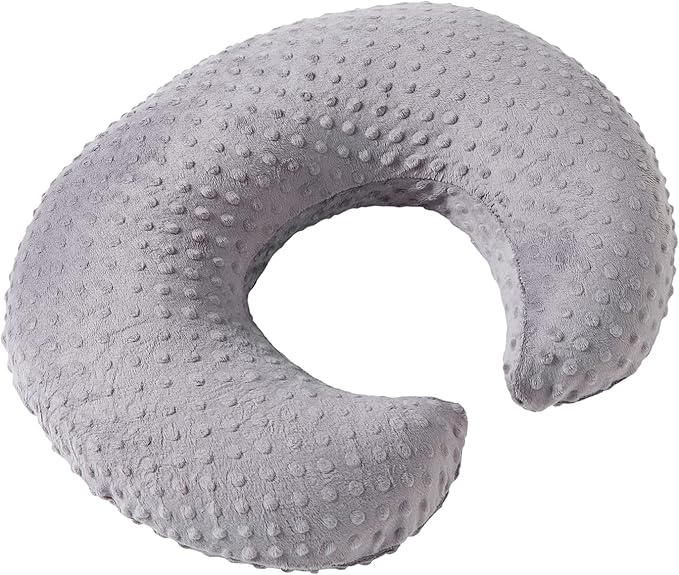 Dots Nursing Pillow Cover, Case Plush Breathable Breastfeeding Pillow Slipcover Fits Nursing Pillow, Super Soft Snug Positioners for Baby Boy Baby Girl (Rose Gray)