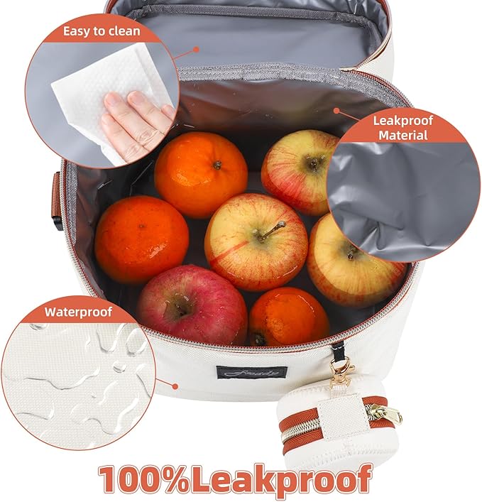 Breastmilk Cooler Bag with Ice Pack, Insulated Baby Bottle Tote Bag for 6 Bottles Up to 9 oz, Clip-On Pouch for Baby Essentials, Leakproof, Waterproof, Shoulder Strap for Nursing Moms