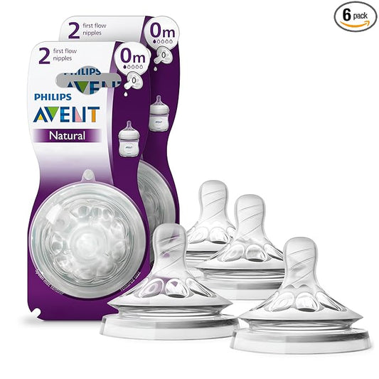 Philips Avent Natural First Flow Nipple,SCF657/43,4 Count (Pack of 6)