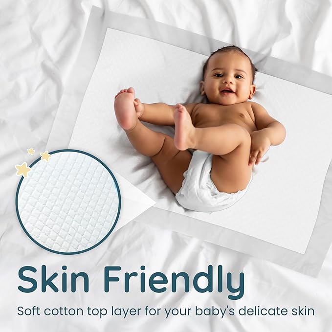 Reli. Premium XL Disposable Baby Changing Pad Liners | XL 24" x 18" | 110 Pack | Super Absorbent, Soft, Waterproof, Quick Dry | Carry on the Go for Quick Diaper Changes (White)