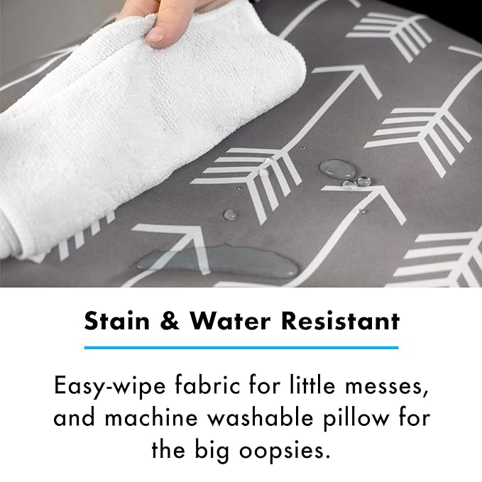 Removable Cover for Newborn Baby Lounger/Water Resistant/Soft and Comfy/Hypoallergenic/Premium Quality/Easy Cleaning/Grey Arrow (Lounger Pillow Not Included)