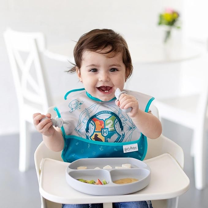 Bumkins Bibs for Girl or Boy, SuperBib Baby and Toddler for 6-24 Months, Essential Must Have for Eating, Feeding, Baby Led Weaning, Mess Saving Waterproof Soft Fabric, 3-pk Harry Potter Ravenclaw