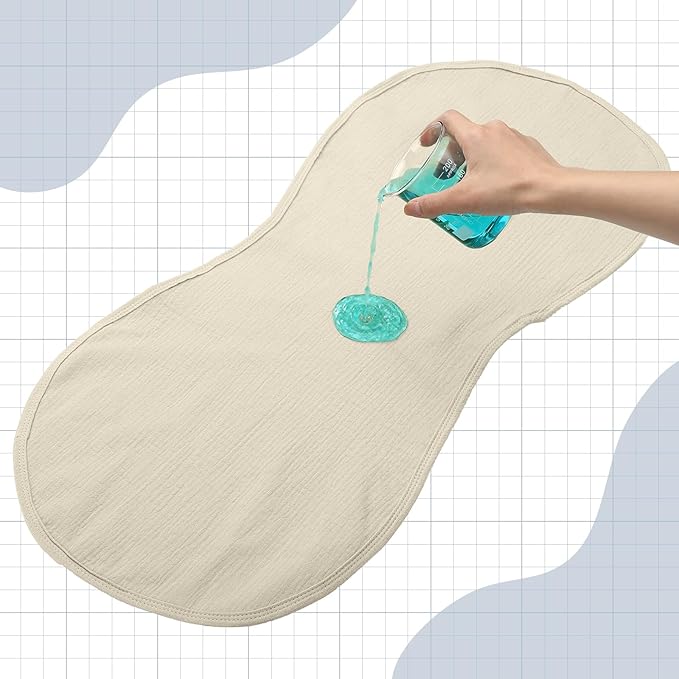 Hahafelt 3 Pcs Changing Pad Liners Fits in Peanut Shape Changing Pad Waterproof Diaper Mats Organic Cotton Peanut Mats are Warm on a Baby's Back, Washable Reusable(Elegant Style,Blue)