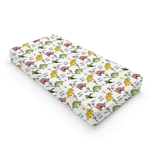 Cute Dinosaurs Changing Pad Cover Cartoon Dinosaurs Tree Eggs Diaper Change Table Pad Cover Sheets for Boys Girls Soft Breathable Stretchy Snug Fitted Diaper Changing Mat Sheets 32''x16''