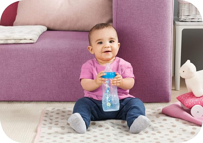 MAM Easy Active Baby Bottle 11oz, Easy Switch Between Breast and Bottle, Easy to Clean, 4+ Months & Plastic Trainer Cup (1 Count), 8 oz. Trainer Drinking Cup with Extra-Soft Spout
