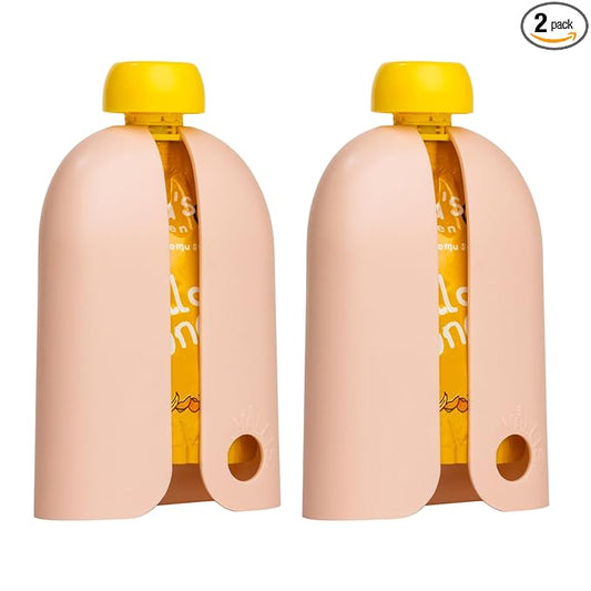 Kindertrekk™ The Swedish Squeeze Pouch Holder - 2pack | The Baby Product You Didn't Know You were Missing | Enjoy a Snack on The Go | No More Messy Clean-ups | Fits Most Squeeze Pouches | Age 9month+