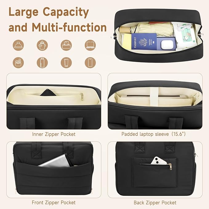 Breast Pump Bag with Insulated Breast Milk Cooler Pocket, Fits Spectra S1/S2 & Most Pumps, Water‑Resistant Work & Travel Tote with 15.6" Laptop Sleeve, Stroller Straps, Luggage Sleeve & Ice Pack