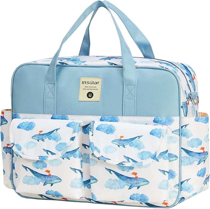 Kamay's Mummy Shoulder Bag Diaper Bag Chic Nappy Changing Bag Tote/Messenger Style Large with Changing Mat, Adjustable Straps