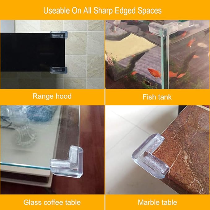 LOMILY Clear Corner Guards(12 Pack),Table Corner Protectors,Clear Edge Safety Bumpers,High Resistant Adhesive Gel,Corner Protector for Baby,Kids,Furniture,Cabinet,Glass,Coffee Table,ect.