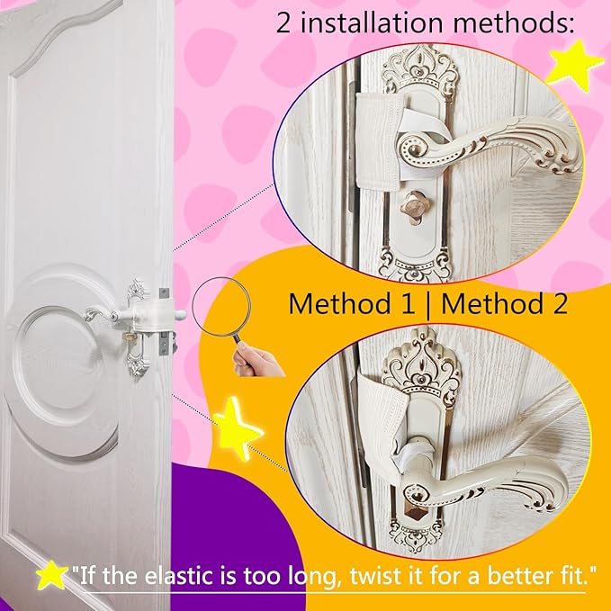 Baby Proof Door Silencer & Cloth Latch Cover - Quiet Soft Close Anti-Slam Pads Prevent Slamming Noise & Accidental Locking, Safety for Nursery & Toddler (3 Pack, Beige, 4.1x3.1 Inches)