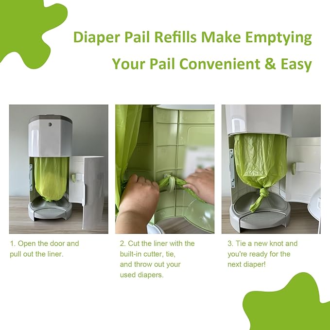 USBOO Refills Compatible with Dekor CLASSIC Diaper Pail Refills | 4 Pack | Disposable Diaper Pail Refill | Extra Thickness | Quick & Easy to Replace | Cherry Blossom Scented | Holds up to 2000 Diapers