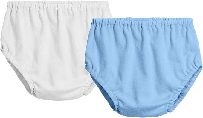 City Threads Cotton Diaper Covers for Girls and Boys 2-Pack, Made in USA Baby Bloomers, Wear Over Disposable and Cloth