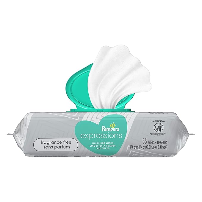 Pampers Multi-Use Wet Wipes, 1X Pop-Top, Hypoallergenic and Dermatologist-Tested Baby Wipes, Fragrance Free, 56 Count