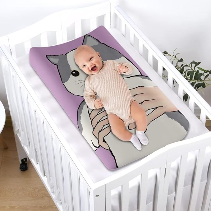 Cat Changing Pad Covers Durable Baby Change Table Covers Stretchy Change Sheet Fit for Most Rectangular Change Pad Easy to Clean