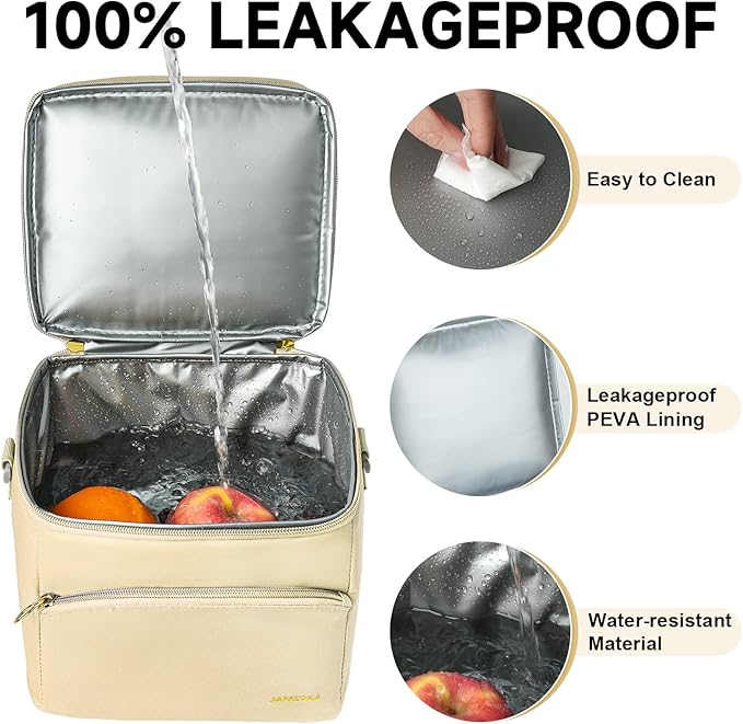 Breastmilk Cooler Bag with Ice Pack, Insulated Baby Bottle Tote Bags Fits 6 Bottles Up to 9 Ounce, Double Layer Breastmilk Travel Carrying Case for Nursing & Working Mom