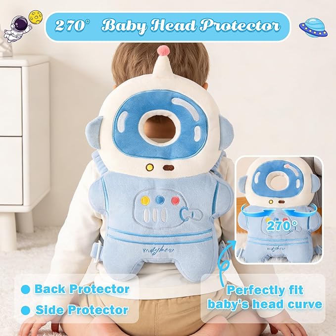 Baby Head Protector Cushion Backpack for Walking & Crawling. (Pad-Astronaut New)