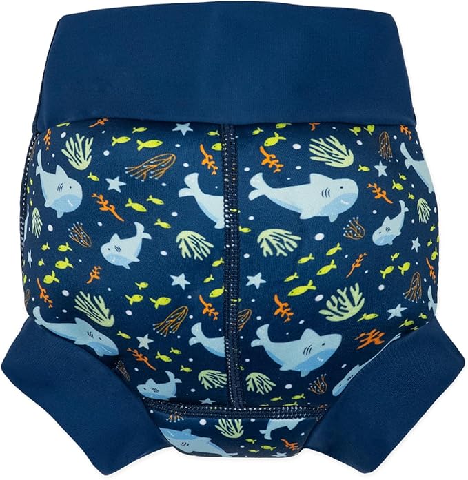 Splash About Happy Nappy Swim Diaper, Shark Reef, 6-12 Months