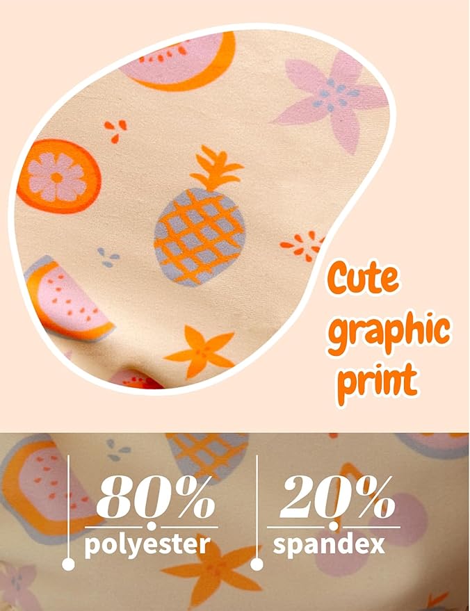 weVSwe Baby Reusable Swim Diaper Girls UPF 50+ Washable Newborn Absorbent Swimming Diapers Orange Fruits 0-6 Months