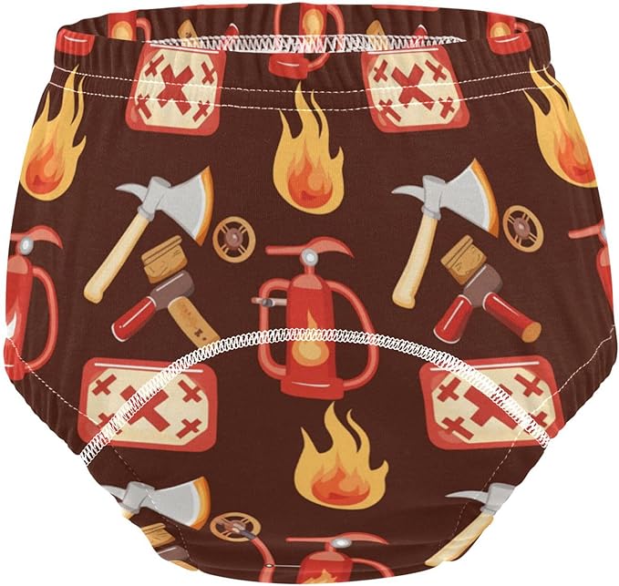 Baby Girls Potty Training Shorts Reusable Boxer Briefs Sleep Underwear for Kids 5T Firefighter Fire Extinguisher No Smoking Sign