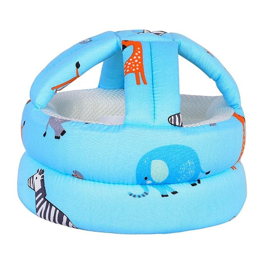 Baby Adjustable Helmet, Lightweight and Soft, Great for Baby Learning to Walk and Crawl. Zoo,Blue