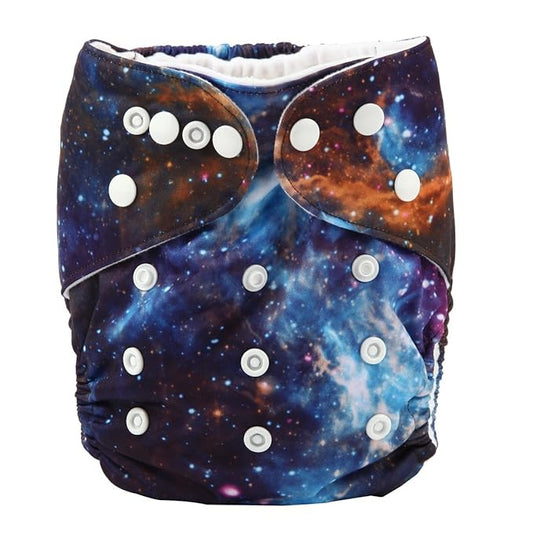 Baby Pocket Diaper Nappy Reusable Washable 8lbs to 36lbs (Solar System)