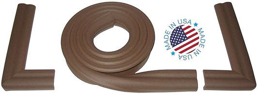 KidKusion Hearth Cushion | Made in USA | Brown | 8.33 Ft of Padding | Child Safety, Edge and Corner Guard, Babyproof Fireplace Bumper