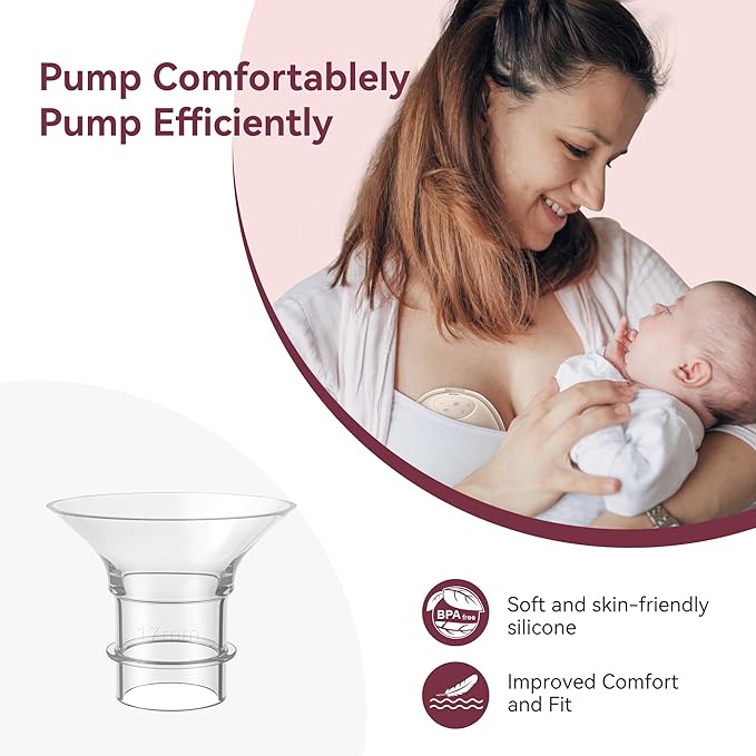 13mm Flange Inserts for 24mm Flange/Shield, Compatible with Momcozy/MOMMED/Spectra Breast Pumps, Pump Parts Replace (4PCS 13mm)