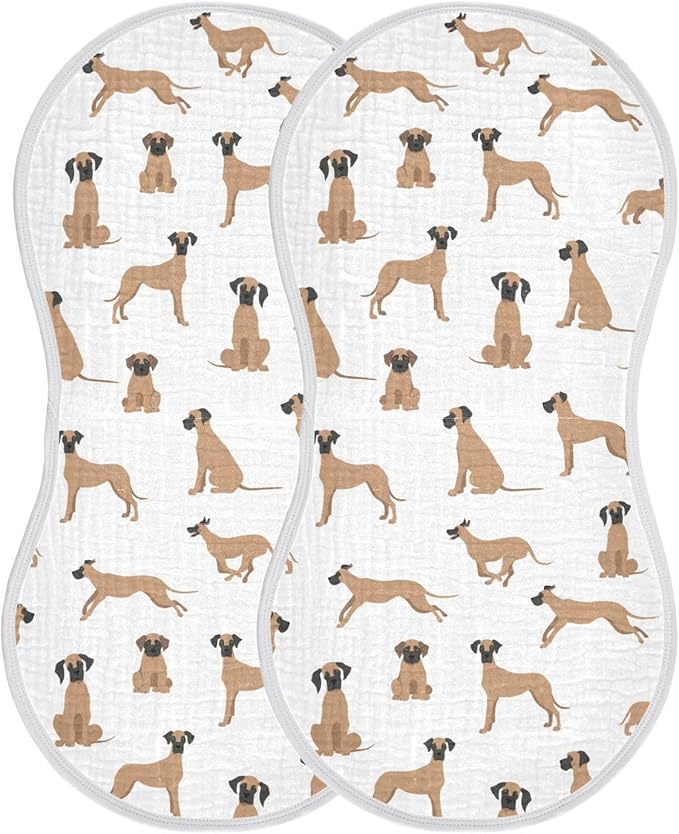 vvfelixl Great Dane Burp Cloths for Baby Boy Girls Baby Washcloths Burp Rags 1 Pack