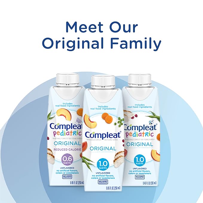 Compleat Pediatric 0.6mL, Reduced Calorie Nutritionally Complete Tube Feeding Formula, Unflavored, 24 Pack