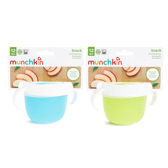 Munchkin® Snack™ Catcher Toddler Snack Cups, 4 Pack, Blue/Green