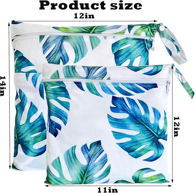 TRASUN Wet bag (Holiday Style, 2 pack, Leaf 4)