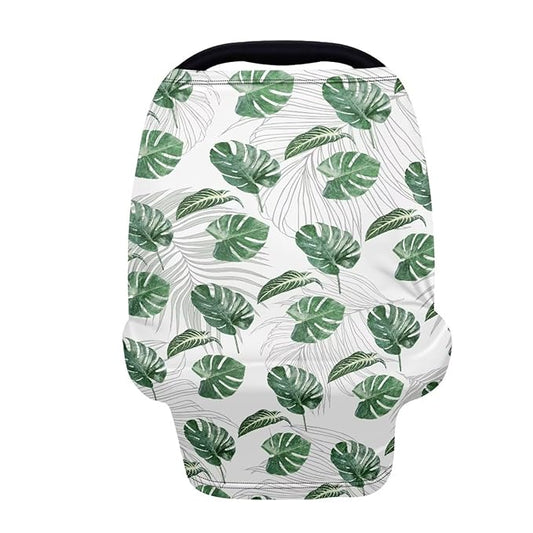 LedBack Baby Car Seat Cover for Babies, Banana Leaf Pattern Car Seat Breastfeeding Cover for Boys Girls Breathable Baby Carseat Canopy
