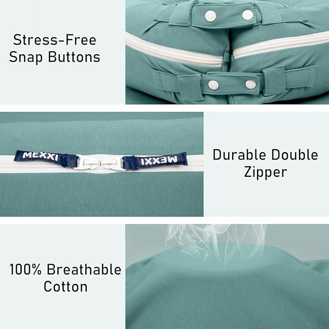 Organic Replacement Cover with Waterproof Pad | Premium Quality Spare Cover Certified Organic Cotton | [Fits Dockatot Deluxe + Docks] (Cover Only) (Sage Green, Waterproof Organic Cotton)