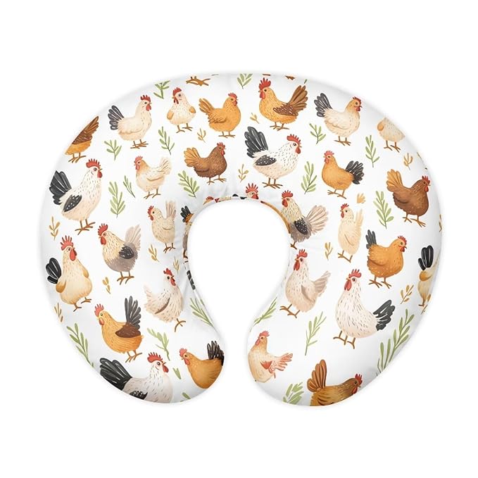 Chicken Breastfeeding Pillow Cover for Baby Girl Nursing Pillow Cover Removable Nursing Pillow Case for Newborn Boys Fits The Pillow for Breastfeeding and Bottle Feeding White