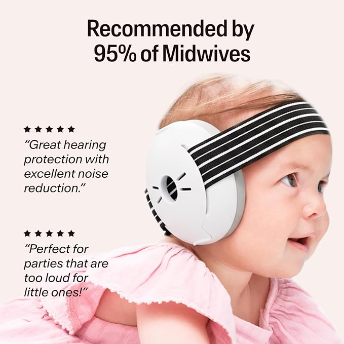 Alpine Muffy Baby Ear Protection for Babies and Toddlers up to 36 Months - CE & ANSI Certified - Noise Reduction Earmuffs - Comfortable Baby Headphones Against Hearing Damage & Improves Sleep - Black