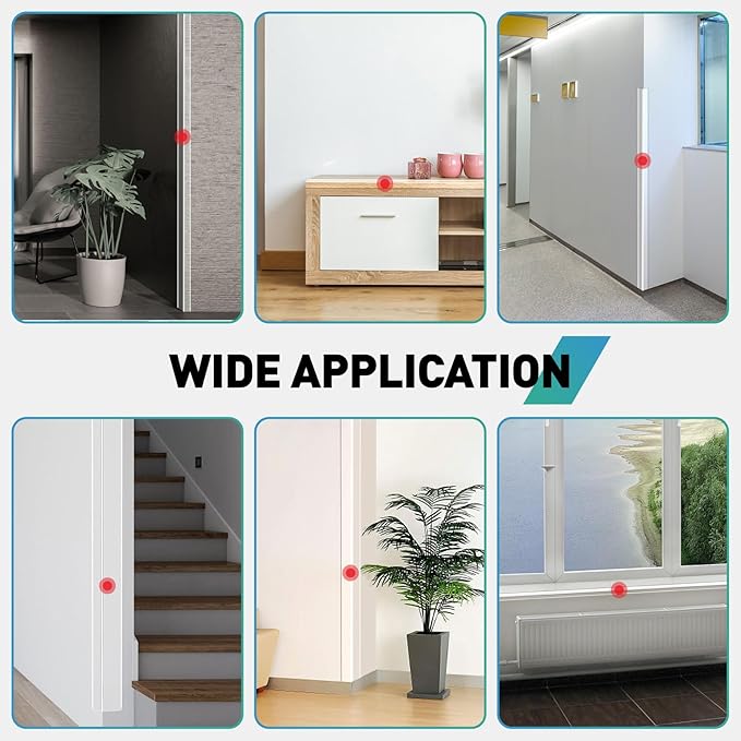 Wall Corner Protector,4PCS 59''(L) x1.58'' (W) Self Adhesive Corner Guard for Wall, Heavy Duty Clear Corner Protector Guard for Cabinet Doors, Edge Protector