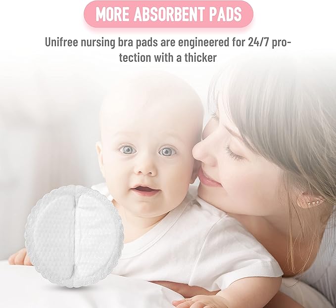 Unifree Disposable Nursing Pads, Breast Pads for Breastfeeding, Superior Absorbency&Ultra Soft Leakproof Design, Postpartum Essentials,200 Count