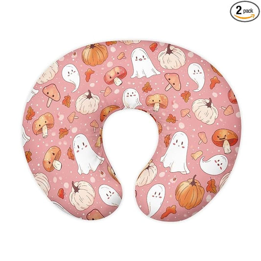 Happy Halloween Baby Nursing Pillow Cover Positioner Super Soft and Safe for Newborn Washable and Stretchy Pillow Cover with Hidden Zipper, 2 Packs