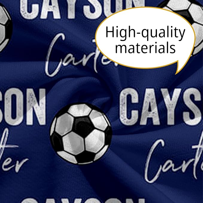 Baby Nursing Pillow Cover - Personalized Name Blue Soccer Theme Breastfeeding U-Shaped for Bottle Feeding, Ultra Soft Comfortable Breastfeeding Pillow Cover for Infant Baby Boys and Girls