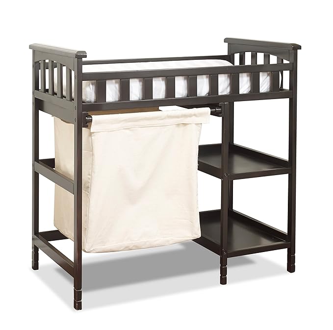 Sorelle Palisades 3-Piece Nursery Set - 4-in-1 Convertible Crib, 4-Drawer Dresser, Changing Table with Hamper - Espresso Wood Finish