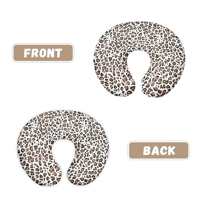 White Brown Leopard Breastfeeding Pillow Slipcover for Baby Breastfeeding Nursing Pillow Slipcovers Super Soft Lightweight and Easy to Clean
