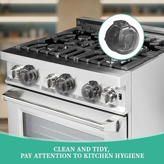 Kids Stove Knob Safety Cover 5-Pack Baby Resistant Kitchen Oven Knob Lock Universal Gas Burner Child Resistant（Black）