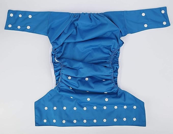 Adult Cloth Diaper Cover Nappy Reusable Washable Adjustable for Disability Incontinence Person (Blue)