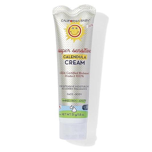 California Baby Calendula Cream (Unscented) | 100% Plant-Based Moisturizer | Soothing Unscented Baby Lotion | Hypoallergenic Lotion | 1.8 oz / 51g