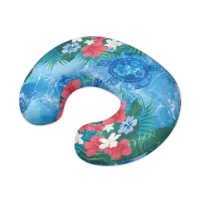 Tropical Flowers and Turtles Breastfeeding Pillow Slipcover for Baby Breastfeeding Nursing Pillow Slipcovers Super Soft Stain Resistant and Scratch Resistant