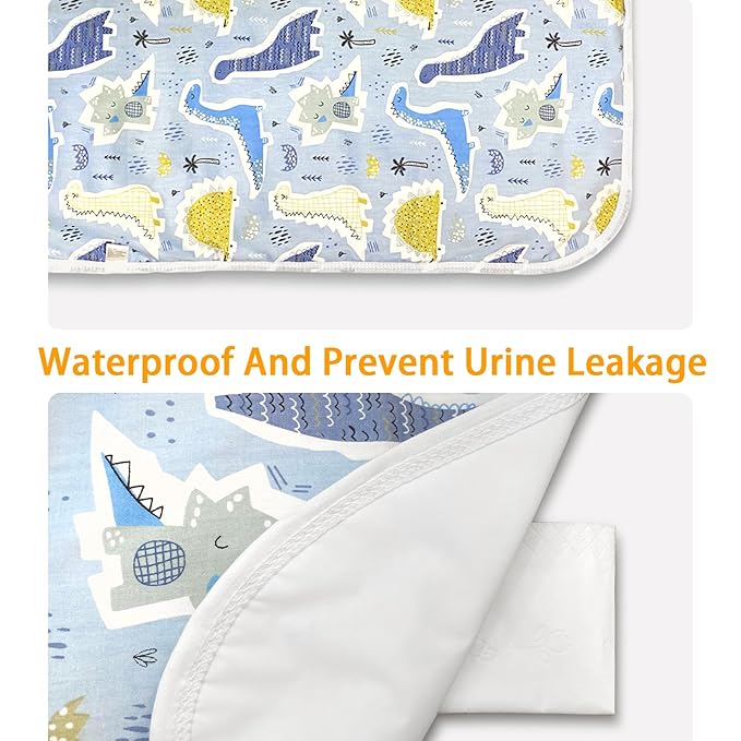 2 Pcs Baby Diaper Changing Pad, Maveek 19.7'' X 27.6'' Newborns Waterproof Diaper Pad Reusable Nappy Multi Function Washable Mat for Home and Outdoor(Pink&Blue)