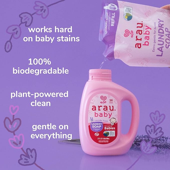 Arau Baby Liquid Laundry Soap Refill - Lavender (24.3 Fl Oz)