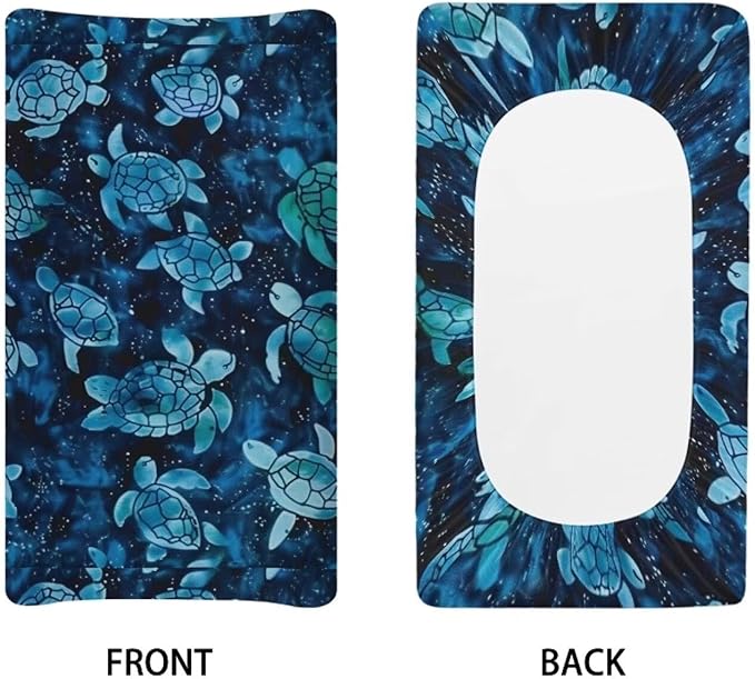 Changing Pad Covers for Boys Girls, Blue Sea Turtle Diaper Changing Table Pad Cover Soft Breathable Changing Mat Cover for 32''x16" Cute Birthday Gifts for Baby