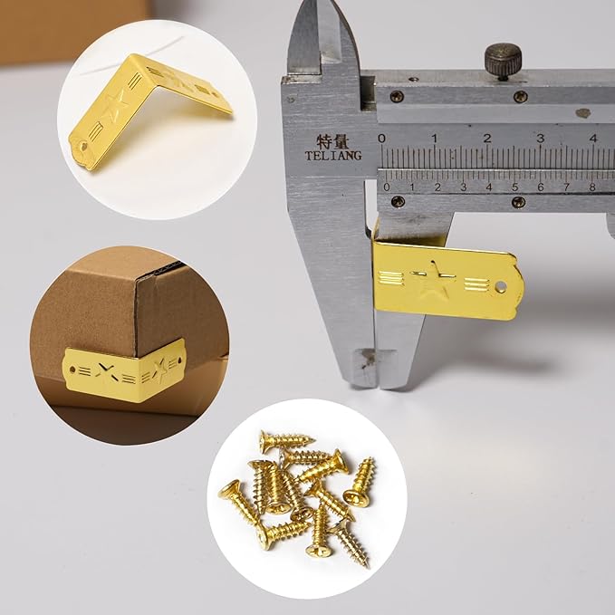 10 Pcs Iron Baseboard Corner Protectors, Skirting Board Corner Protectors Corner Guards, Vintage Metal Edge, Table Corner Edge Cover Safety Brackets with Screws.